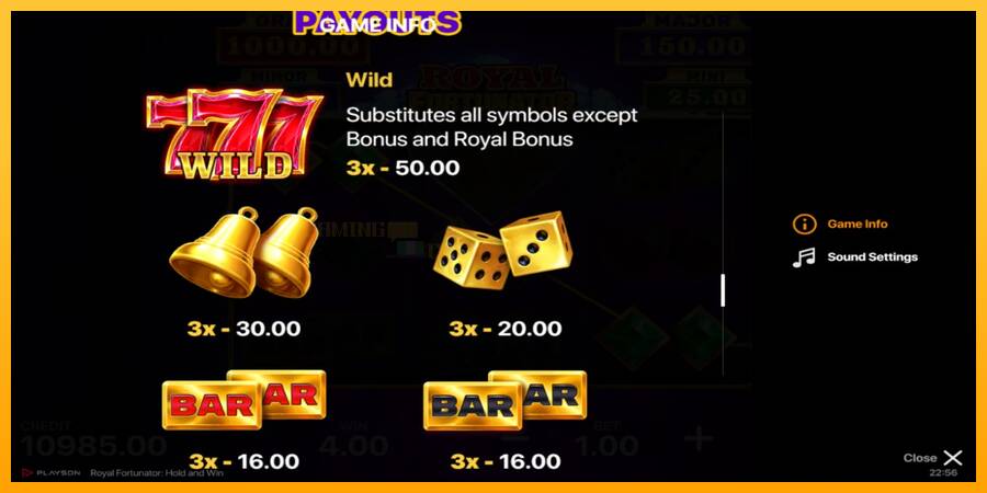 Royal Fortunator: Hold and Win игрална машина за пари, снимка 5