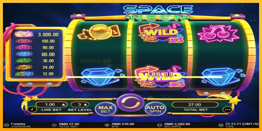 Space Neon игрална машина за пари, снимка 4