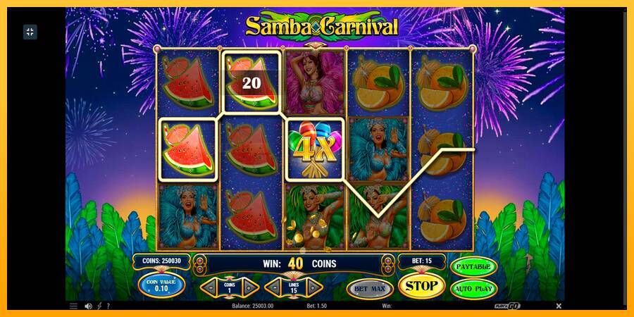 Samba Carnival игрална машина за пари, снимка 3