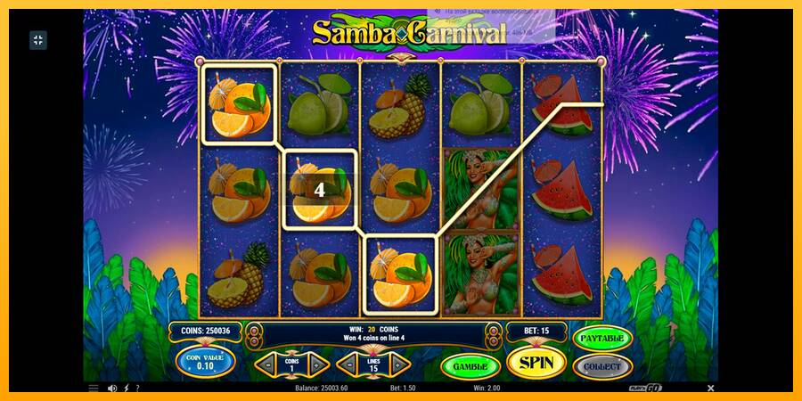 Samba Carnival игрална машина за пари, снимка 6