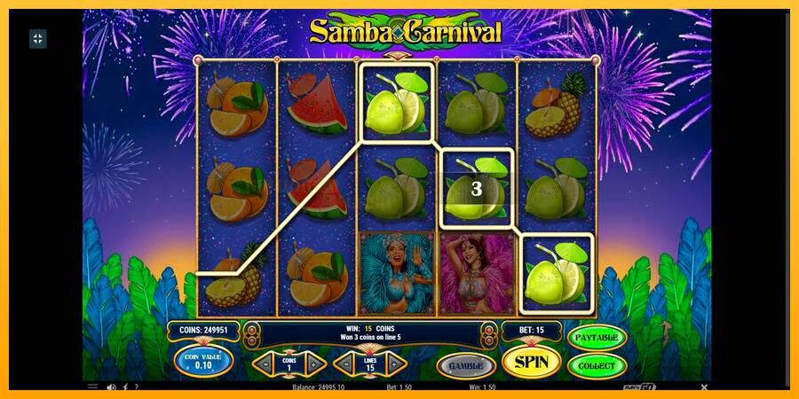 Samba Carnival игрална машина за пари, снимка 7