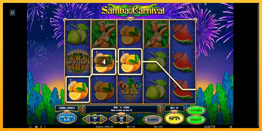 Samba Carnival игрална машина за пари, снимка 9