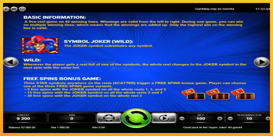 Super Joker 40 игрална машина за пари, снимка 5