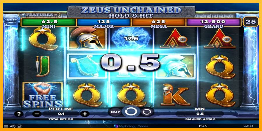 Zeus Unchained - Hold & Hit игрална машина за пари, снимка 3