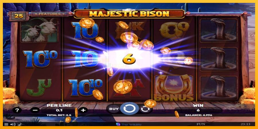 Majestic Bison игрална машина за пари, снимка 3