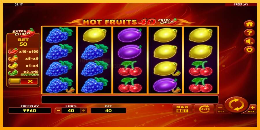 Hot Fruits 40 Extra Chillis игрална машина за пари, снимка 2