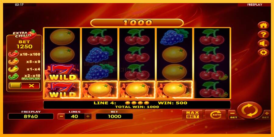 Hot Fruits 40 Extra Chillis игрална машина за пари, снимка 3