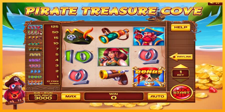 Pirate Treasure Cove 3x3 игрална машина за пари, снимка 1