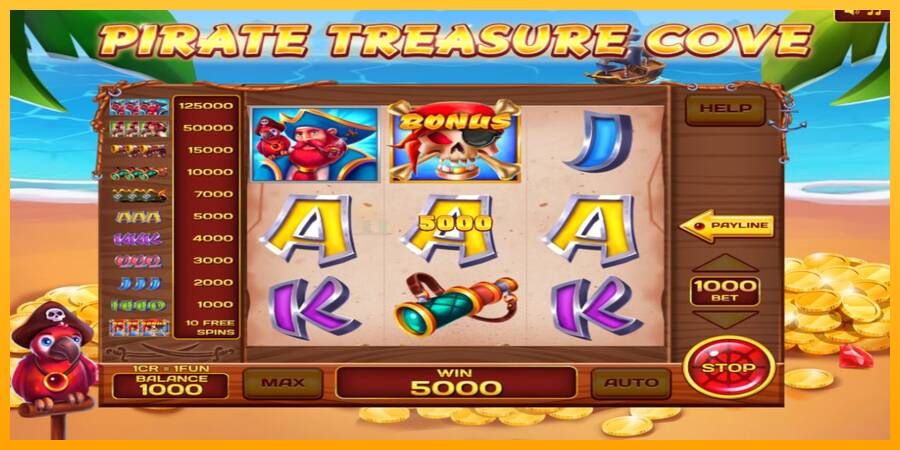 Pirate Treasure Cove 3x3 игрална машина за пари, снимка 2