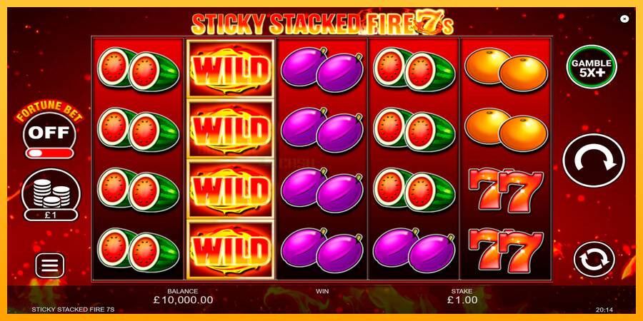 Sticky Stacked Fire 7s игрална машина за пари, снимка 1