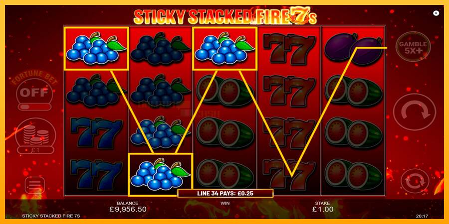 Sticky Stacked Fire 7s игрална машина за пари, снимка 4