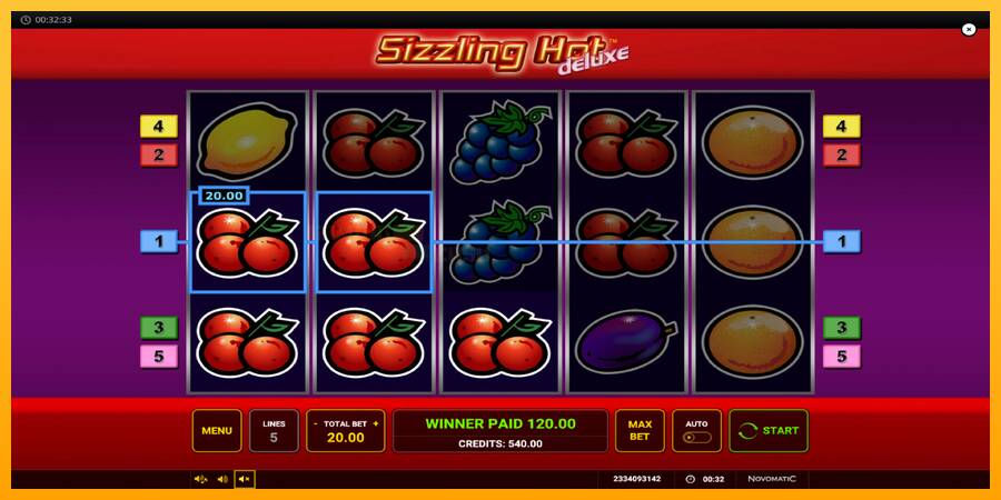 Sizzling Hot Deluxe игрална машина за пари, снимка 4