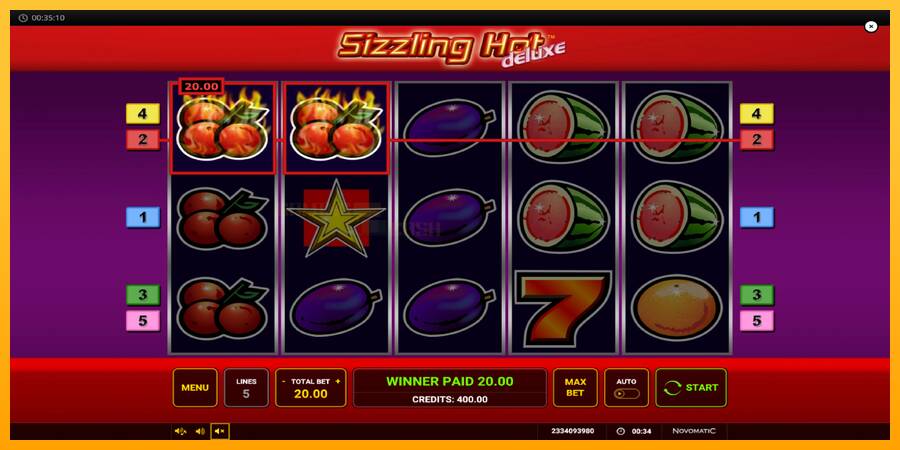 Sizzling Hot Deluxe игрална машина за пари, снимка 5