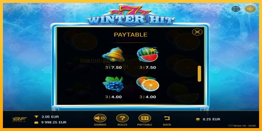 777 Winter Hit игрална машина за пари, снимка 4