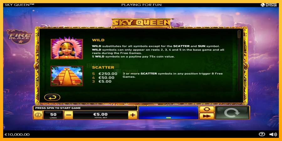 Sky Queen игрална машина за пари, снимка 4