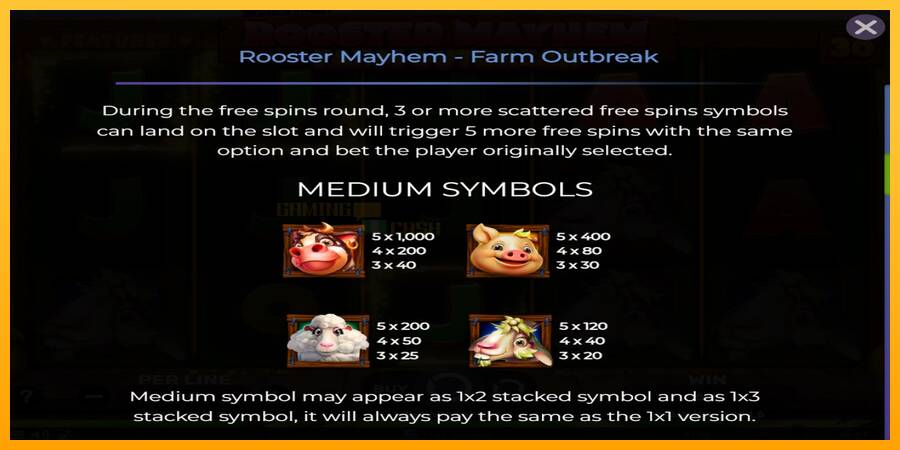 Rooster Mayhem Farm Outbreak игрална машина за пари, снимка 5