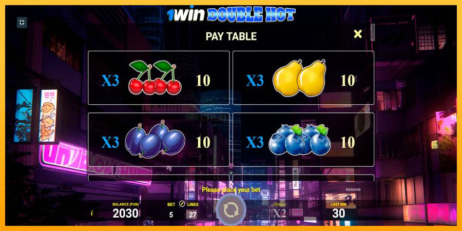 1win Double Hot игрална машина за пари, снимка 6