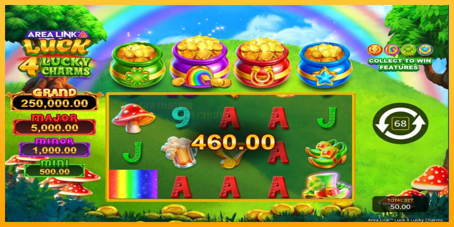 Area Link Luck 4 Lucky Charms игрална машина за пари, снимка 6