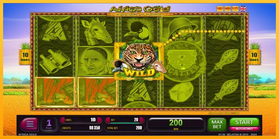 Africa Gold игрална машина за пари, снимка 3