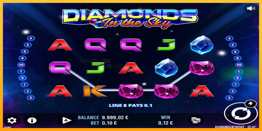 Diamonds In The Sky игрална машина за пари, снимка 2