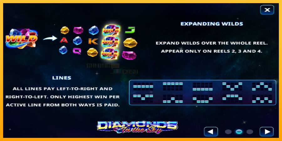 Diamonds In The Sky игрална машина за пари, снимка 5