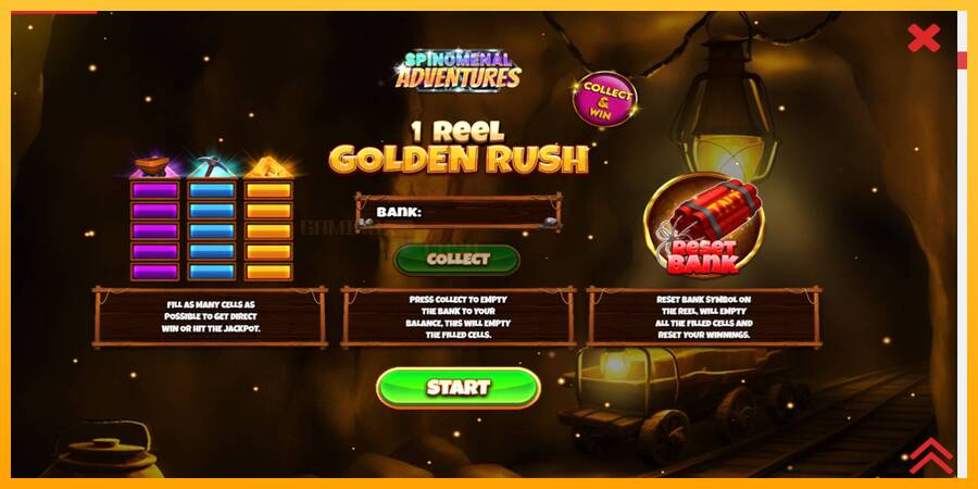 1 Reel Golden Rush игрална машина за пари, снимка 1