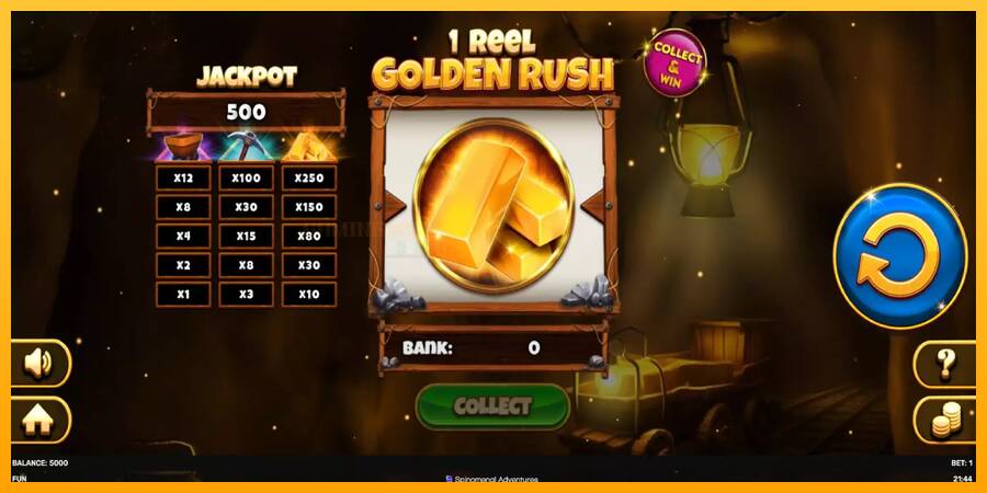 1 Reel Golden Rush игрална машина за пари, снимка 2