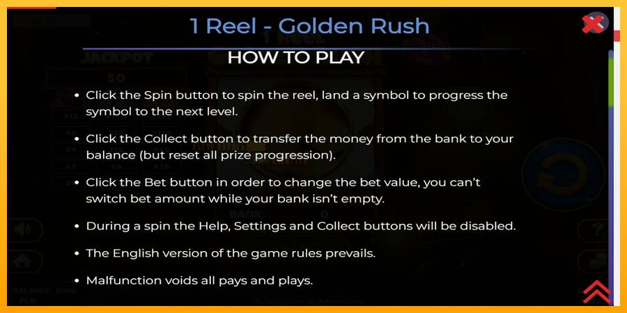 1 Reel Golden Rush игрална машина за пари, снимка 4