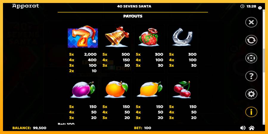 40 Sevens Santa игрална машина за пари, снимка 6