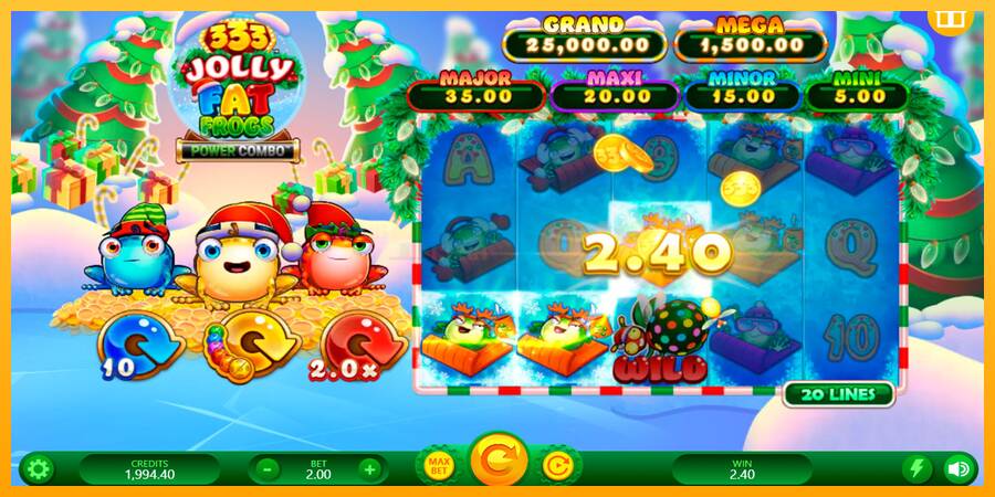 333 Jolly Fat Frogs Power Combo игрална машина за пари, снимка 3