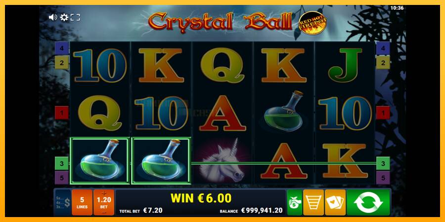 Crystal Ball Red Hot Firepot игрална машина за пари, снимка 3