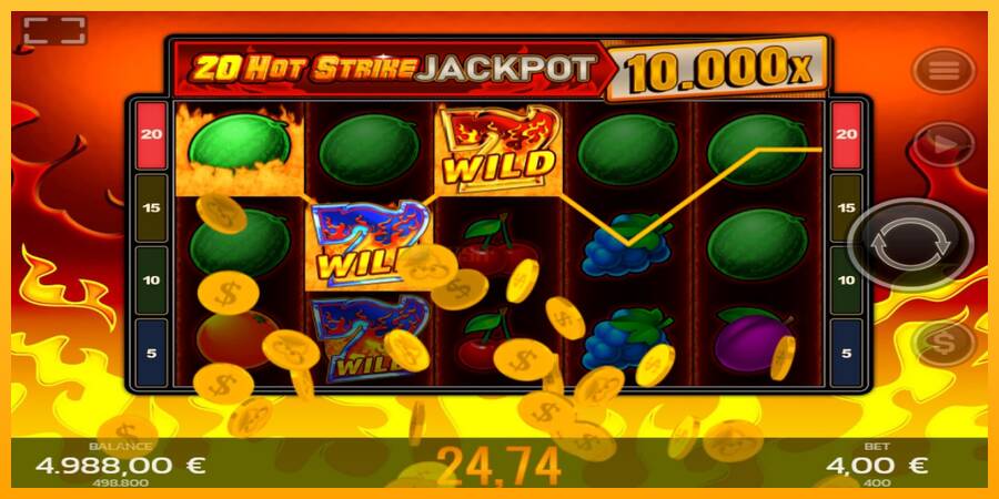 20 Hot Strike Jackpot игрална машина за пари, снимка 4