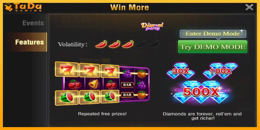 Diamond Party игрална машина за пари, снимка 4