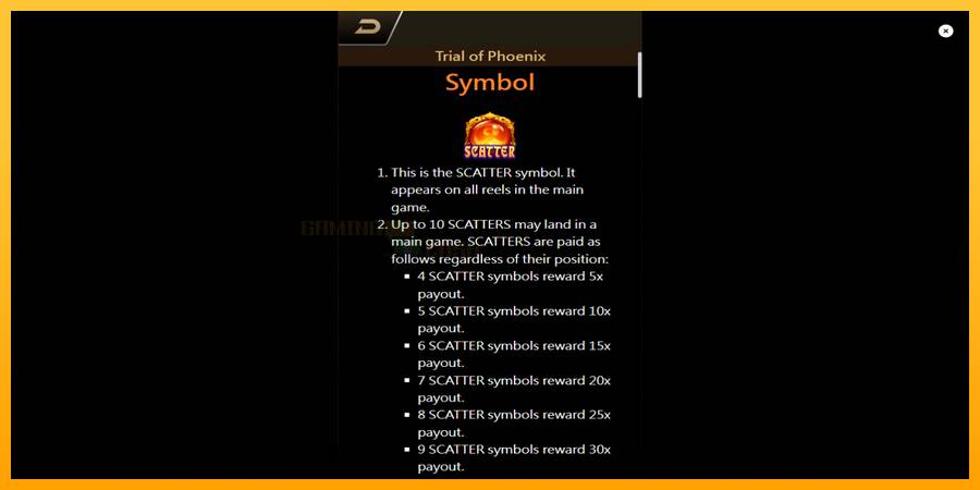 Trial of Phoenix игрална машина за пари, снимка 5