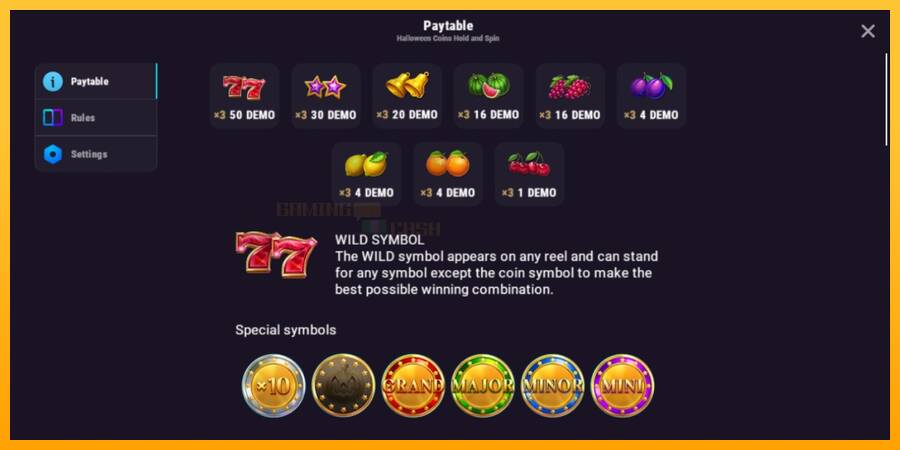 Halloween Coins Hold and Spin игрална машина за пари, снимка 4