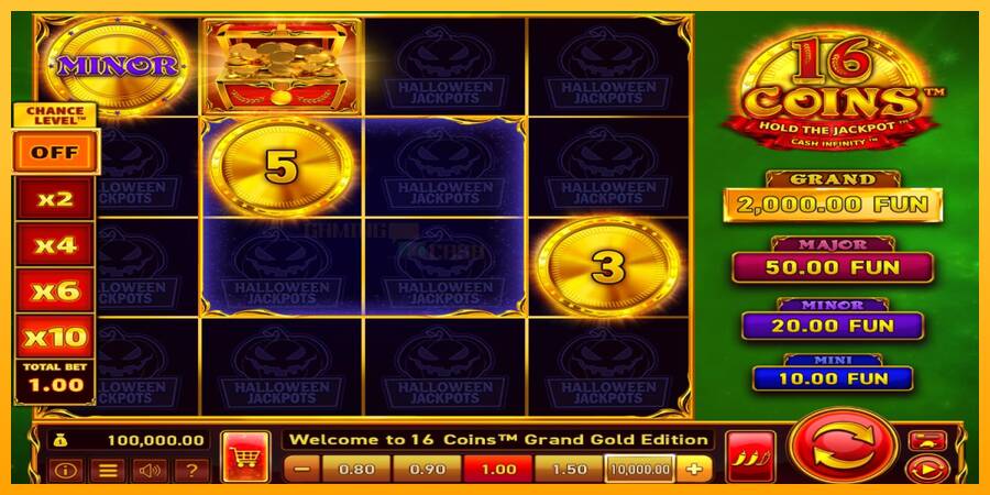 16 Coins Grand Gold Edition Halloween Jackpots игрална машина за пари, снимка 1