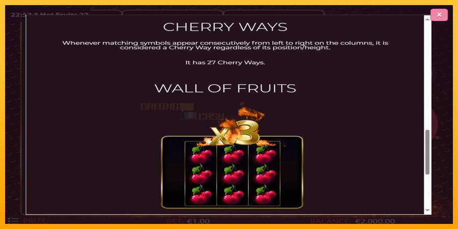 3 Hot Fruits 27 игрална машина за пари, снимка 5