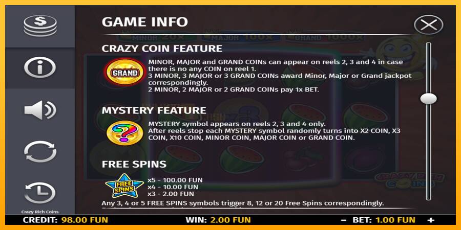 Crazy Rich Coins игрална машина за пари, снимка 5