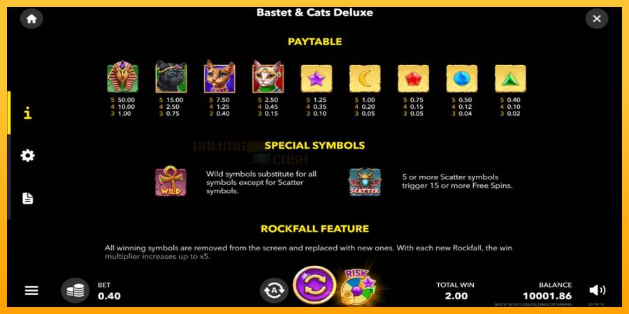 Bastet & Cats Deluxe игрална машина за пари, снимка 5