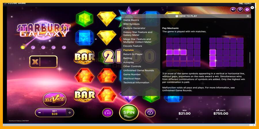 Starburst Galaxy игрална машина за пари, снимка 7