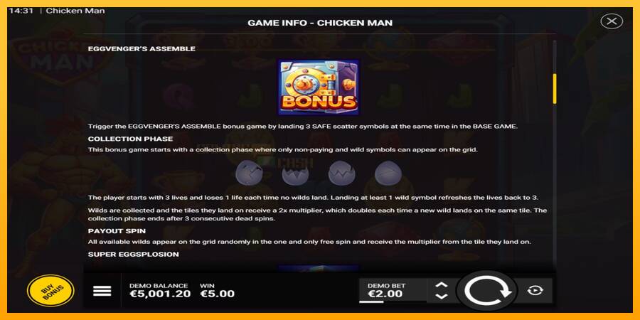 Chicken Man игрална машина за пари, снимка 4