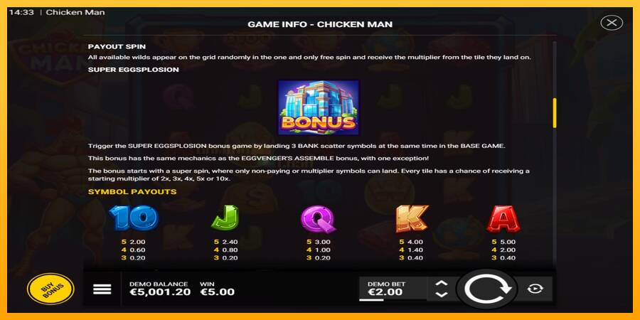 Chicken Man игрална машина за пари, снимка 5