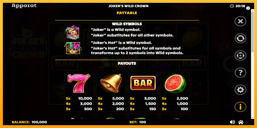 Jokers Wild Crown Diamond Treasures игрална машина за пари, снимка 5