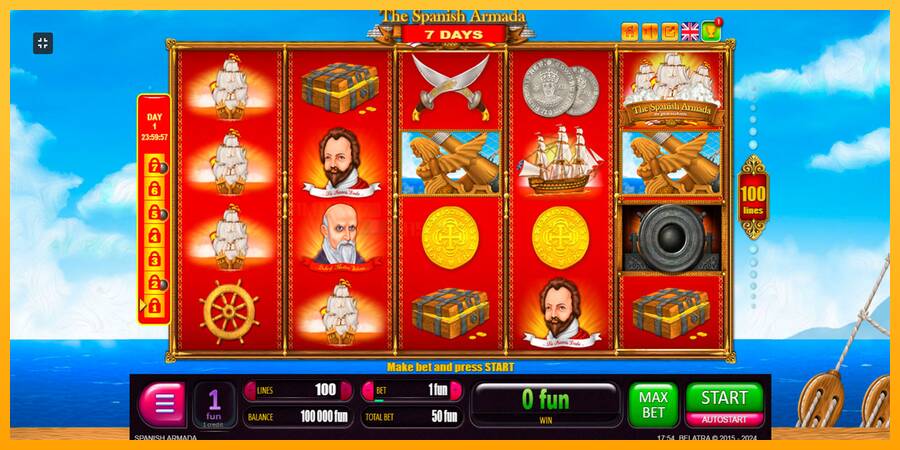 7 Days Spanish Armada игрална машина за пари, снимка 1