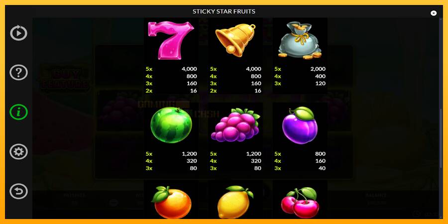 Sticky Star Fruits игрална машина за пари, снимка 6