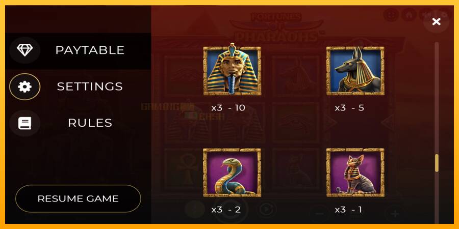 Fortunes of Pharaohs игрална машина за пари, снимка 6