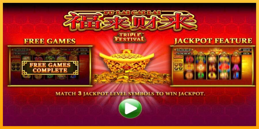 Fu Lai Cai Lai Triple Festival игрална машина за пари, снимка 1