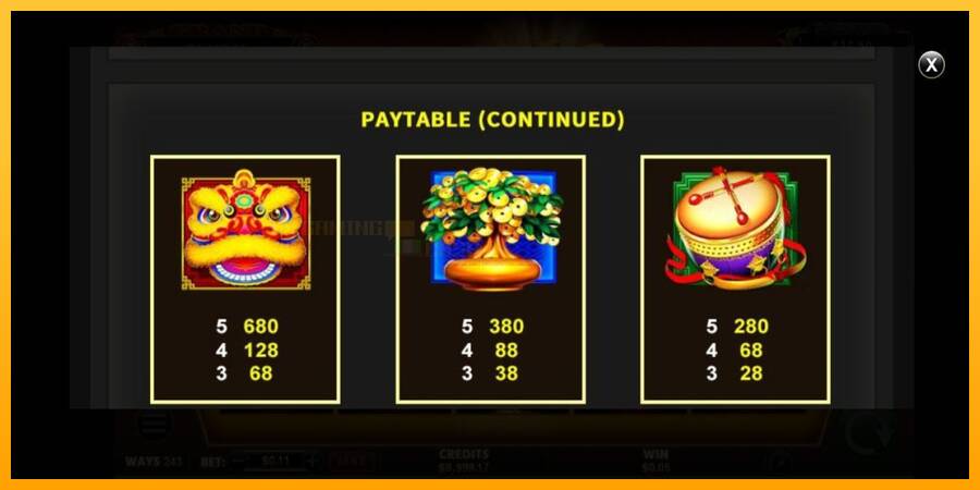 Fu Lai Cai Lai Triple Festival игрална машина за пари, снимка 5