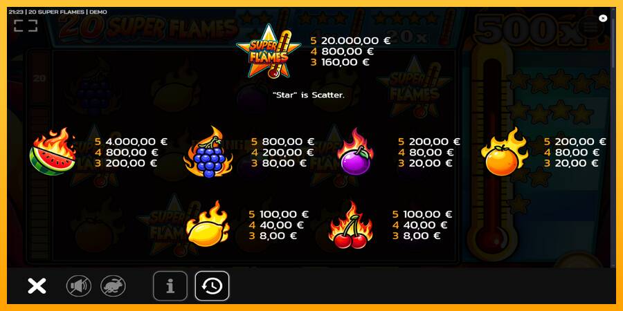 20 Super Flames игрална машина за пари, снимка 5