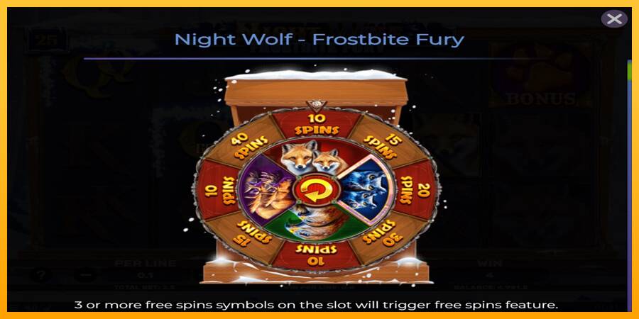 Night Wolf - Frostbite Fury игрална машина за пари, снимка 4